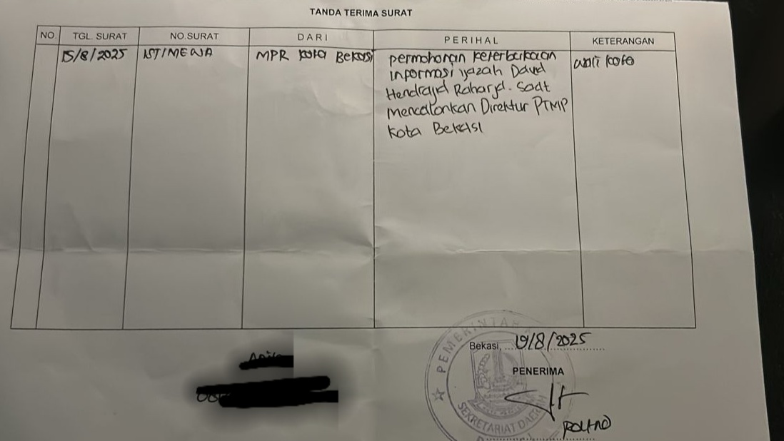 Surat MPR Tak Dijawab, Sekda Kota Bekasi Dinilai Langgar UU KIP